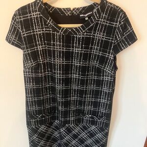 Women’s Karl Lagerfeld Black White Tweed  Shift Dress Size 14